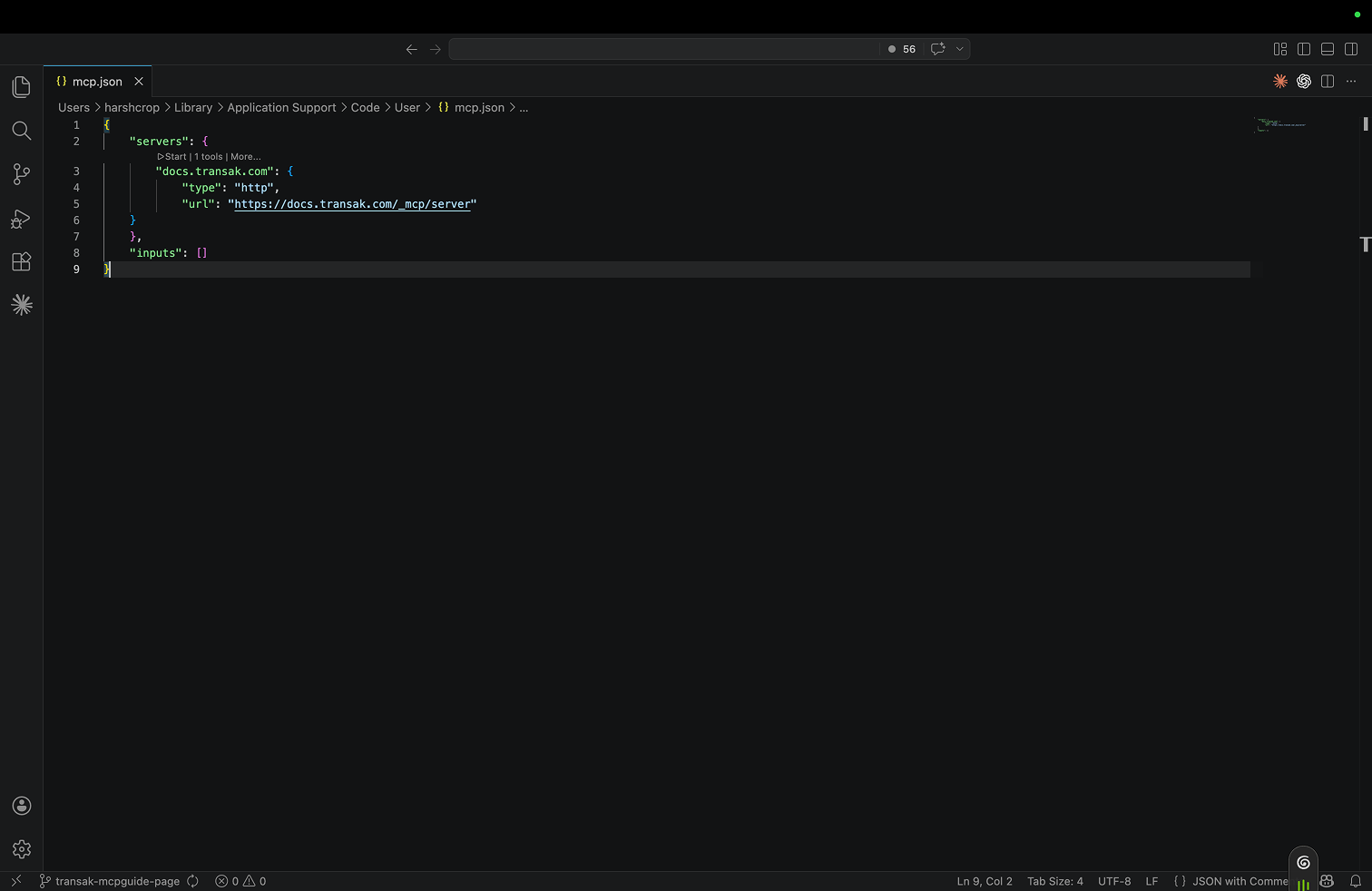 Add the Transak MCP Server