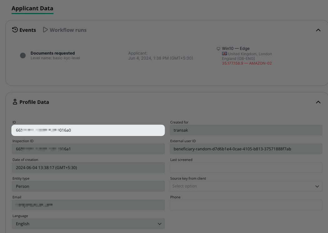 Sumsub Dashboard