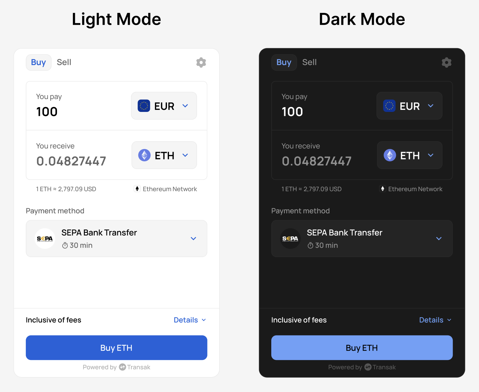 Color mode dark theme example Color mode dark theme example